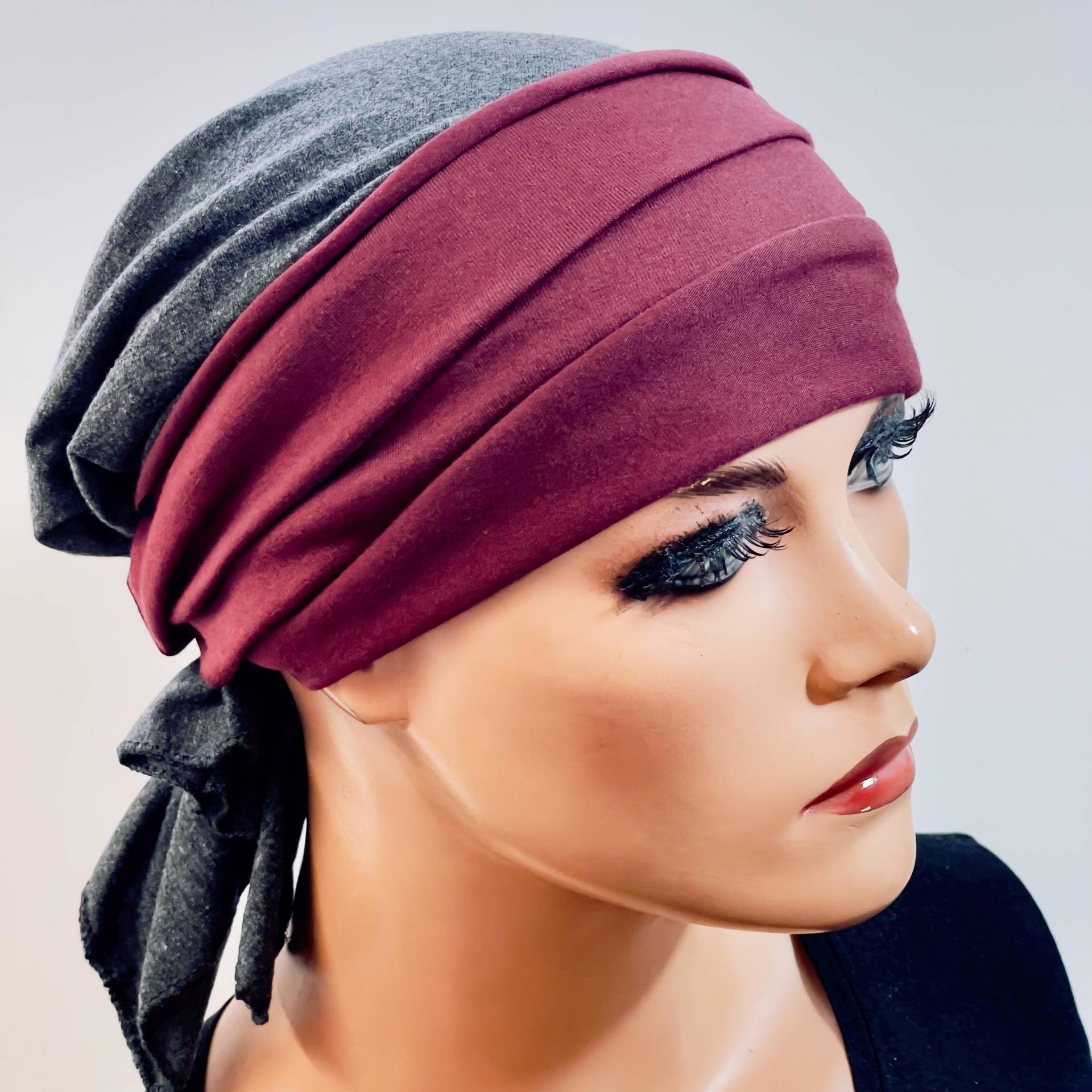 Bandana Ohne Binden + 1 Stirnband Bequem Chemo von KopfundKragen