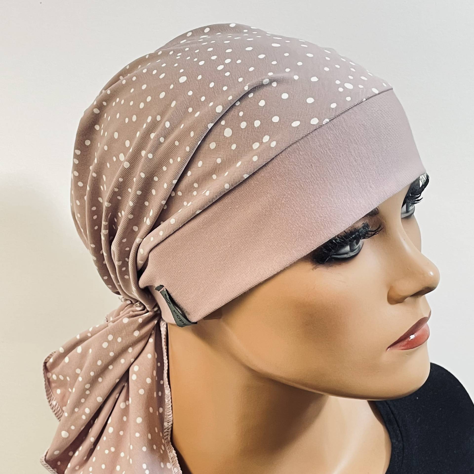 Kopftuch-Mütze Rose Bequem Und Praktisch Chemomütze Chemokopftuch, Kopftuch Chemo, Kopfbedeckung Mütze Krebs, Beanie von KopfundKragen