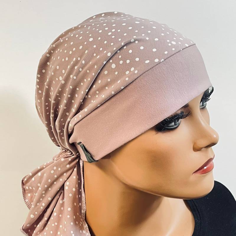 Kopftuch-Mütze Rose Bequem Und Praktisch Chemomütze Chemokopftuch, Kopftuch Chemo, Kopfbedeckung Mütze Krebs, Beanie von KopfundKragen