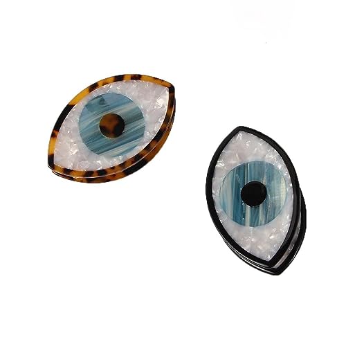 Haarklammer 2PCS Mode Haar Klaue Clips Einzigartiges Design Kontrast Farbe Blau Auge Hai Clip Haarspangen Frauen Acryl Oval Geometrische Haar Zubehör von Kopida