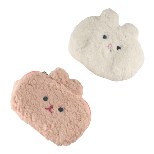 Plüsch-Kaninchen-Geldbörse, kleine Geldbörse mit Reißverschlüssen, schöne Cartoon-Kaninchen-Plüschtasche, tragbare Geldbeutel, Lippenstift-Kopfhörer-Aufbewahrungstasche, Hübsch von Kopida