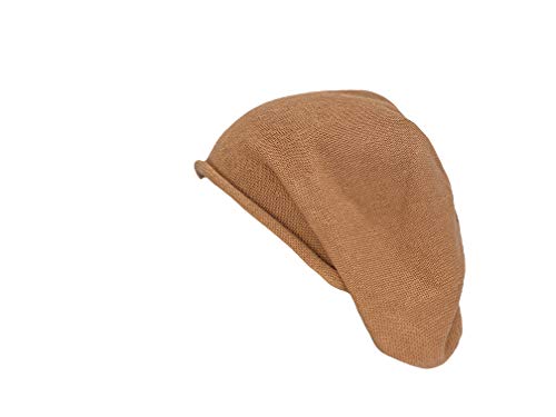 Kopka Accessories Stegbaske, Baskenmütze, Mützen, Strickmütze, Strickmuetze, Strickmütze Damen, Strickmütze Herren, Sommermütze, Strickmuster Mütze, Wintermütze, Winter Mütze (Camel) von Kopka Accessories