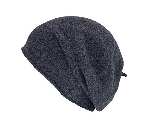 Kopka Damen Wollstegbaske, Baskenmütze, Strickmütze aus 100% Wolle (Merino), Wintermütze (schwarz/schwarz meliert) von Kopka Accessories