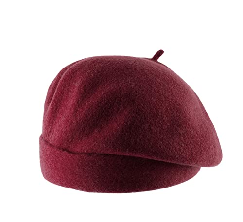 Kopka Accesssories - Beanie Damen Woollen Roll Upp Beret - Bordeaux von Kopka Accesssories