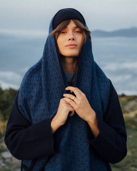 Kopyto Feinstrick Schal SORBUS Winterschal Zweifarbig Gestrickt aus mulesingfreier Merinowolle 100% RWS-zertifiziert von Kopyto