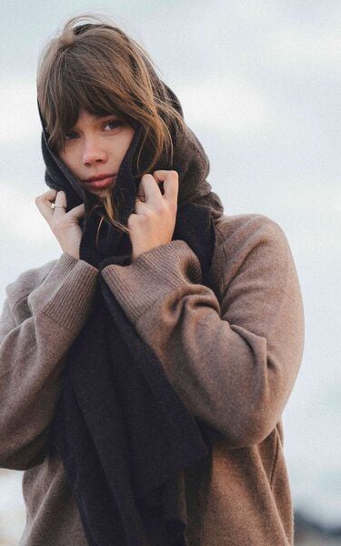 Kopyto MANUL - Großer Schal aus 100% Merinowolle RWS- zertifiziert Eco Feinstrick Plüsch von Kopyto