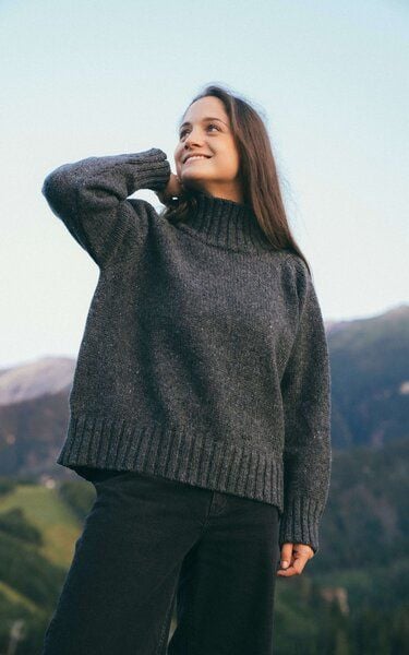 Kopyto TAJRA - Damen Oversize Melange-Rollkragenpullover aus 100% Merinowolle von Kopyto