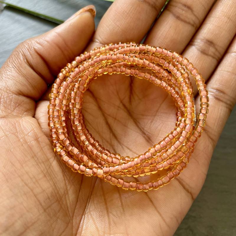 Solar Bloom Handcrafted Waist Beads 3mm - Tie On Bead Jewelry | Adjustable Length von KorahDesignsOfficial