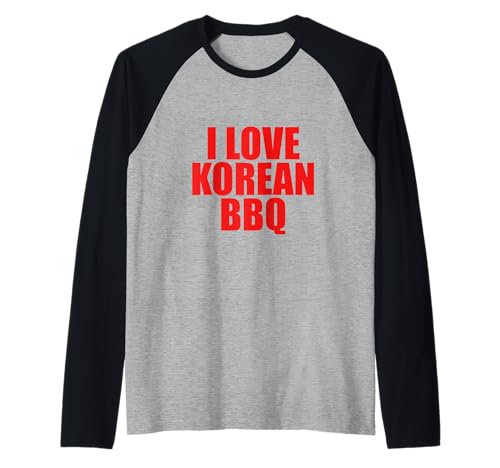 Herren I Love Korean BBQ Asiatische Traditionelle Feinschmeckerküche Retro Raglan Herren I Love Korean BBQ Asiatische Traditionelle Feinschmeckerküche Retro Raglan von Korean BBQ Asian Traditional Foodie Cuisine
