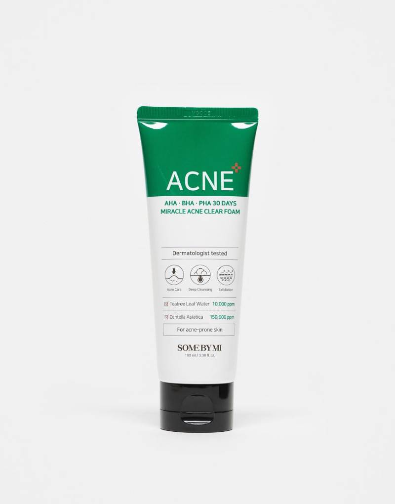 Some By Mi - AHA BHA PHA 30 Day Miracle Akne Clear Foam, Pflegeschaum zur Reduzierung von Akne, 100 ml-Keine Farbe von Korean Skincare