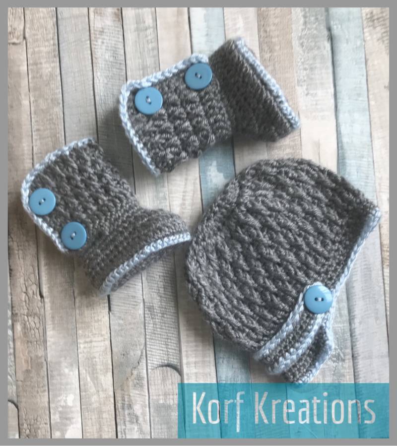 Handgemachte Newsboy Mütze Und Passende Schühchen - Frühchen Bis Erwachsene Personalisierbar Häkeln von KorfKreations