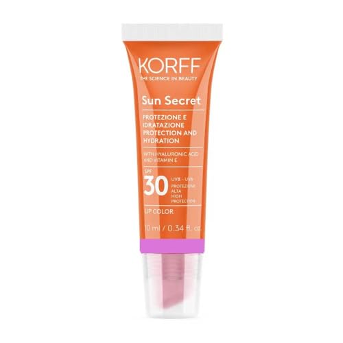 Korff Sun Secret Lip Color SPF30, Sonnenschutz für die Lippen, Glanzeffekt, Hyaluronsäure, Vitamin E und Sheabutter, 02 Raspberry Pink, 10 ml von Korff