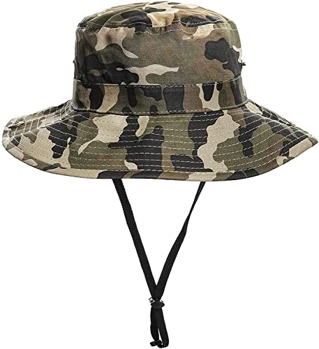 KorhLeoh Jungen Camo Sonnenhut Sommer Outdoor Safari Fischerhut Boonie Cap für große Kinder 2-14 Jahre, camouflage, 2-3 Jahre von KorhLeoh