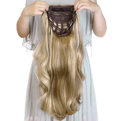 61 cm lange, glatte, gewellte Clip-in-Perücke, Halbkopf-Perücke, Kunsthaar-Extensions für Damen, 210 g, Nr. 8–22, Blond 61 cm lange, glatte, gewellte Clip-in-Perücke, Halbkopf-Perücke, Kunsthaar-Extensions für Damen, 210 g, Nr. 8–22, Blond von Kori Koli
