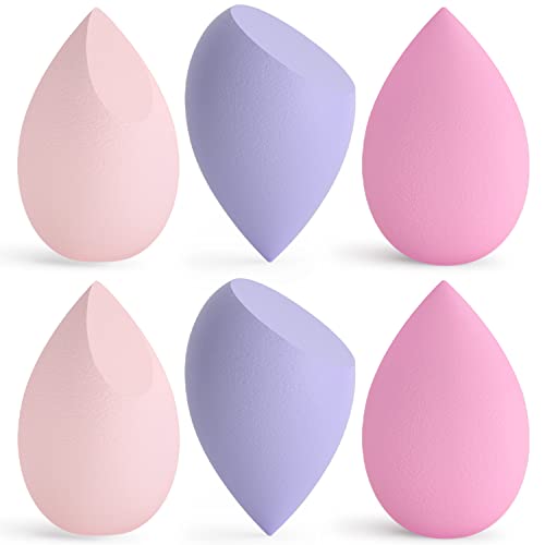 Make Up Schwamm, 6 PCS Beauty Blender Sponges, Waschbar Latexfrei Cosmetic Schwamm Flawless Foundation Puff Kosmetik Werkzeug, für Flüssigkeit, Creme und Puder,Geschenk für Frauen von Korintin