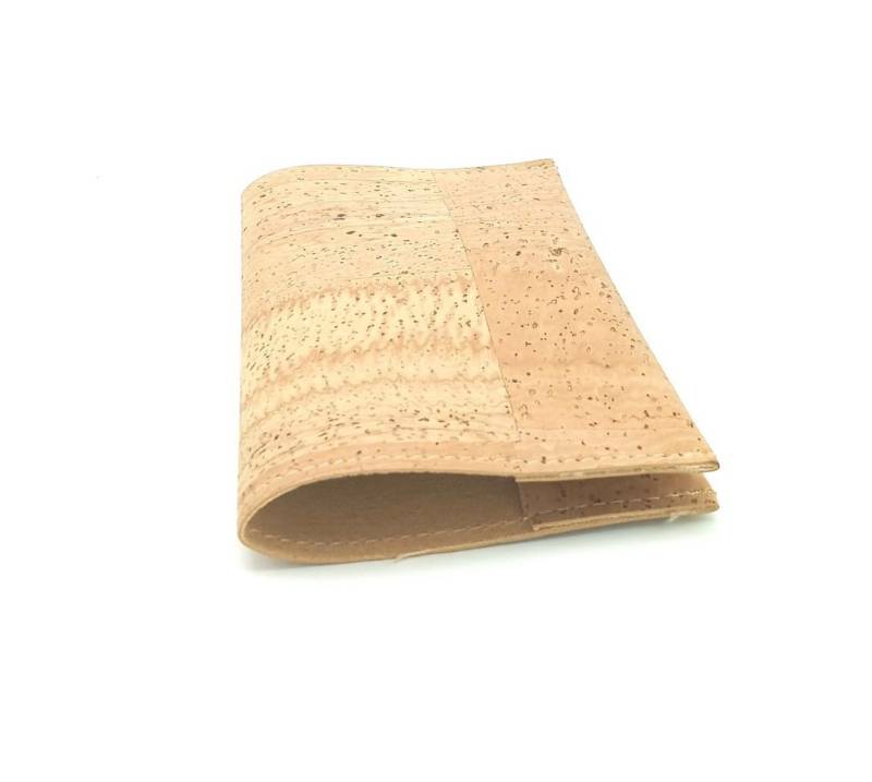 Kork-Deko.de Dokumententasche Korkstoff Reisepass-Hülle Beige – 2 Kartenfächer von Kork-Deko.de
