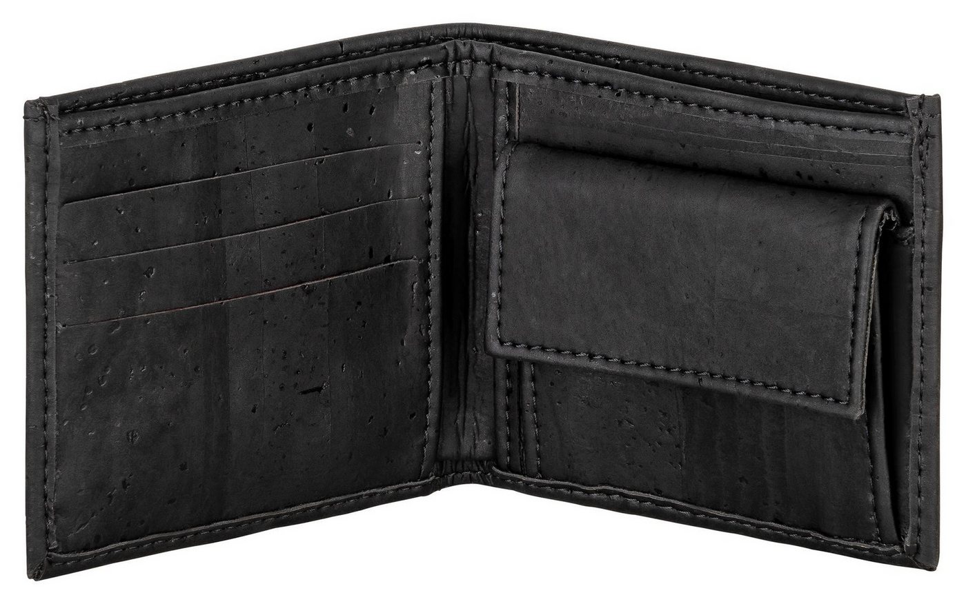 Kork-Deko.de Geldbörse Geldbeutel aus Kork, schwarz, vegan von Kork-Deko.de