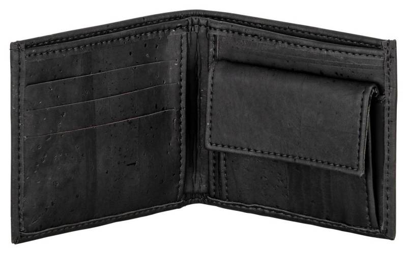 Kork-Deko.de Geldbörse Geldbeutel aus Kork, schwarz, vegan von Kork-Deko.de