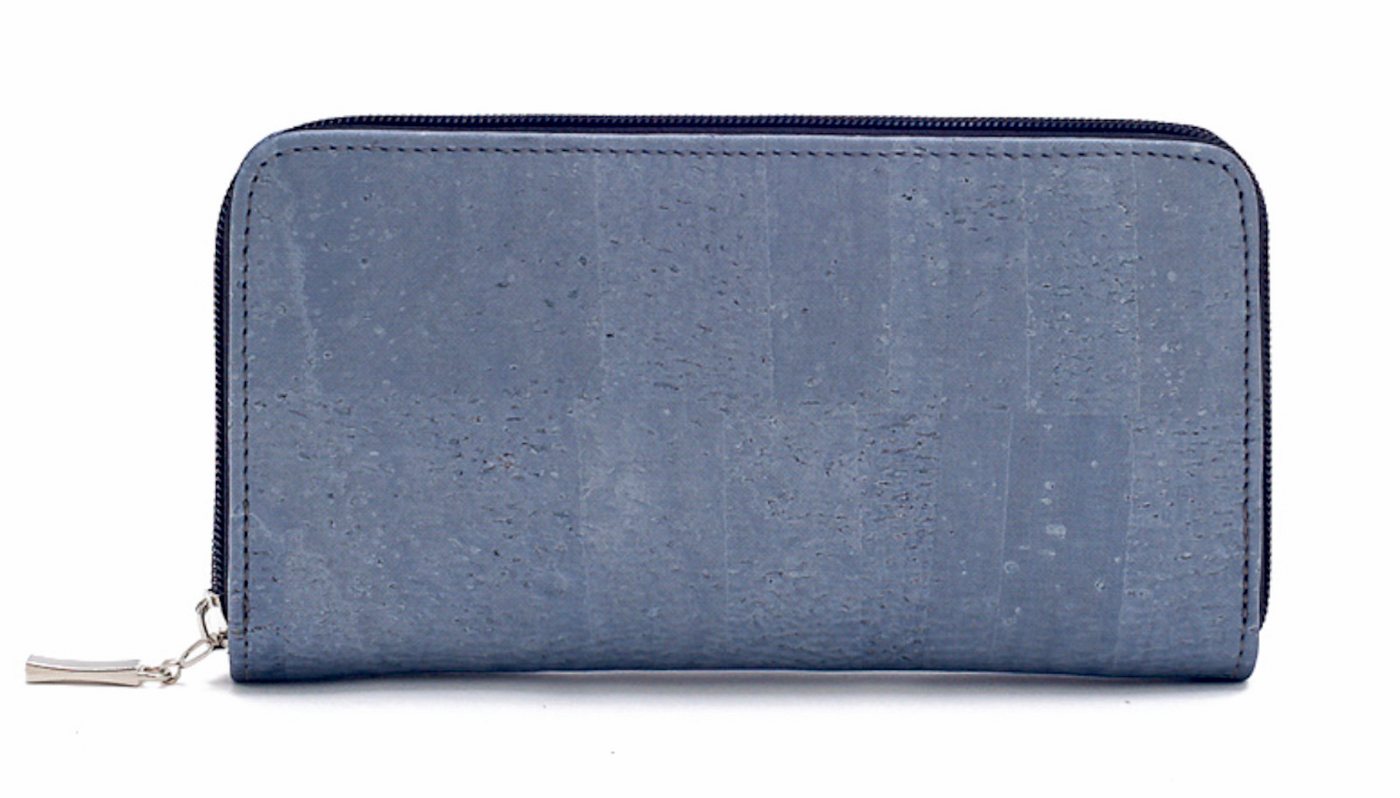 Kork-Deko.de Geldbörse Portemonnaie aus Kork für Damen - blau von Kork-Deko.de