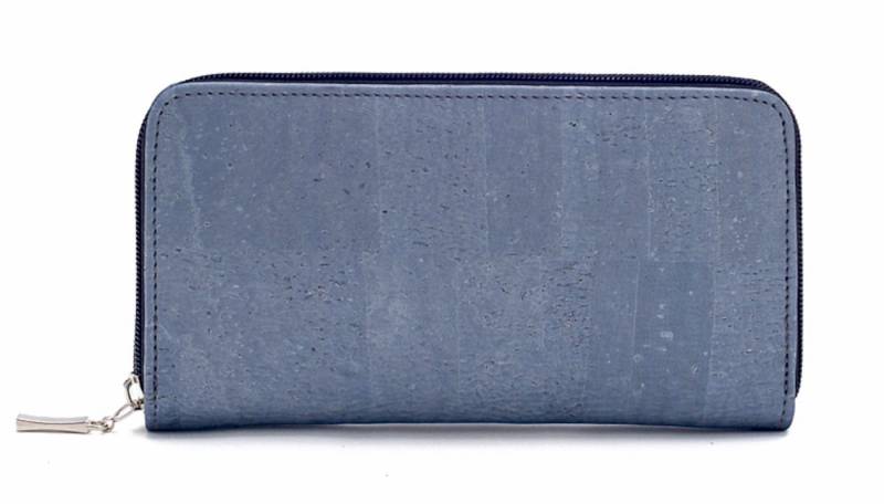 Kork-Deko.de Geldbörse Portemonnaie aus Kork für Damen - blau von Kork-Deko.de