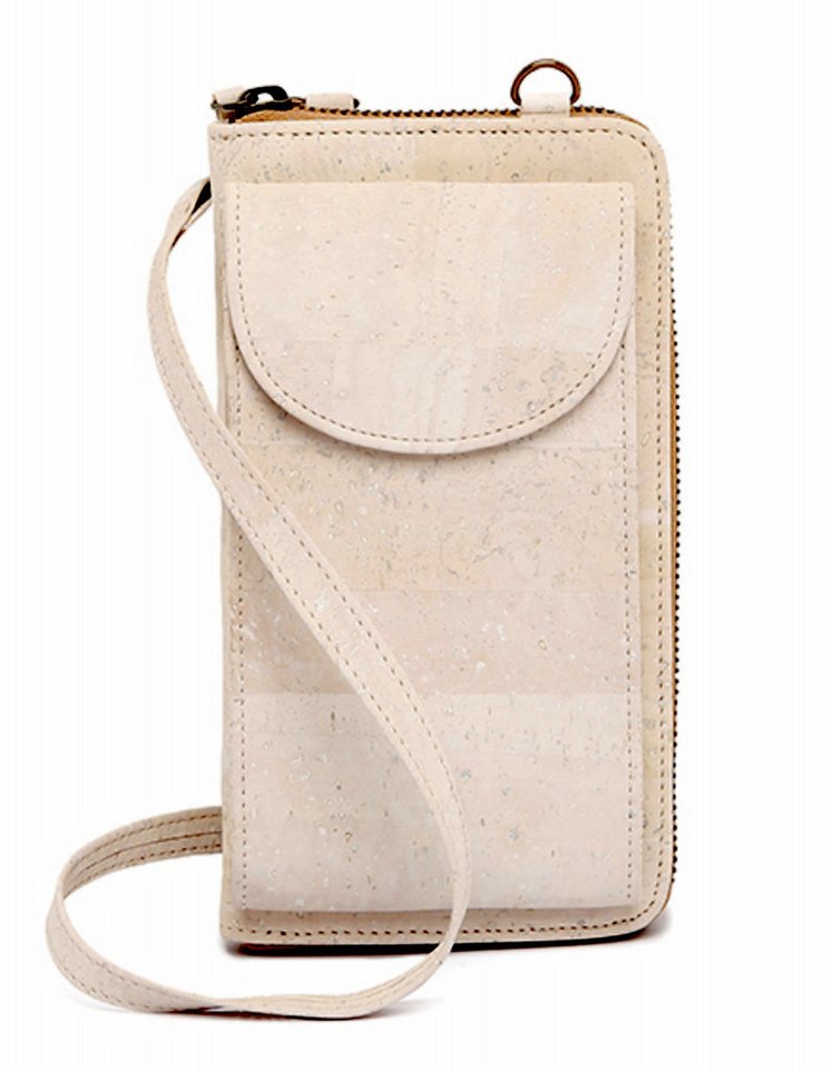 Kork-Deko.de Handytasche Handytasche und Geldbeutel in Einem - weiß von Kork-Deko.de