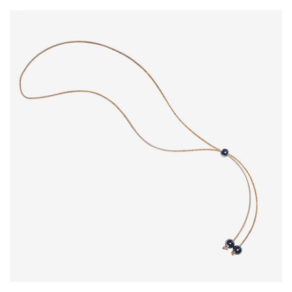 Kork-Deko Kork-Halskette mit blauen Perlen – vegan, handgefertigt & nachhaltig, 45 cm von Kork-Deko