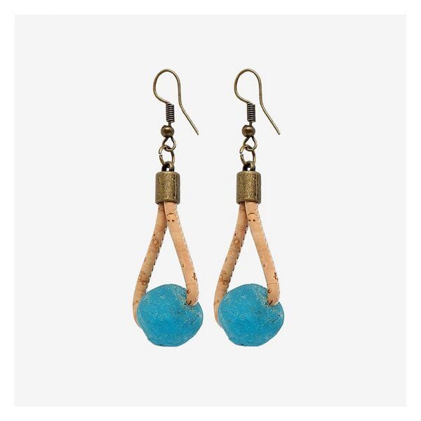 Kork-Deko Ohrringe aus Kork | blau | vegan | nachhaltig Kork-Deko Ohrringe aus Kork | blau | vegan | nachhaltig von Kork-Deko