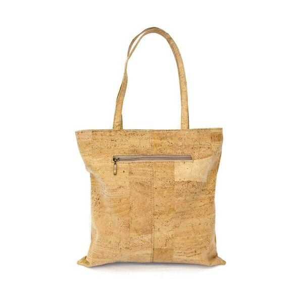 Kork-Deko Schlichte Einkaufstasche | Shopping-Bag aus Kork | zusätzliche Seitenfächer von Kork-Deko