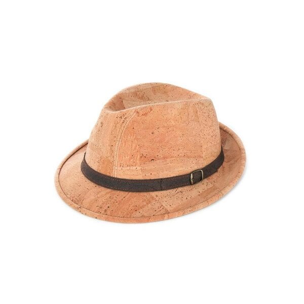 Kork-Deko Trilby Hut aus Korkstoff - beige (Kork Hut "Melone", Fedora-Style) von Kork-Deko