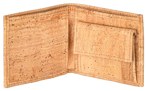 Kork-Geldbeutel | beige | Hellbraun | Portemonnaie aus Kork-Stoff | vegan | nachhaltig | Naturkork | Unisex | Damen | Herren von Kork-Deko
