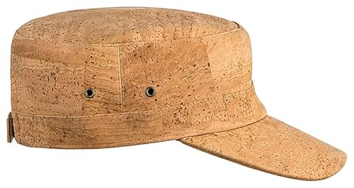 Military Cap aus Kork | Kork-Schirm-Mütze | Army-Cap aus Kork | Kork-Kappe | Beige | Natürlich und nachhaltig | Unisex von Kork-Deko