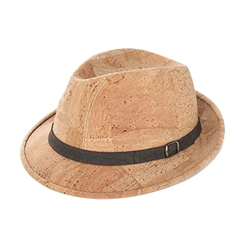 Trilby Fedora Hut | Hut Kork Stoff | Korkhut Melone | beige | Naturkork | 100% Vegan | Natur Kork (56) von Kork-Deko