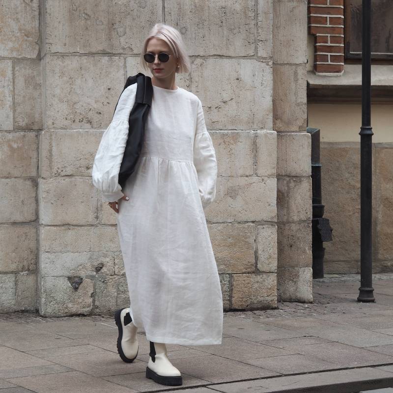 Auf Bestellung Reines Leinenkleid Für Frauen//Leinen Damenkleid Lässiges Kleid, Sommerkleid von Korkoshi