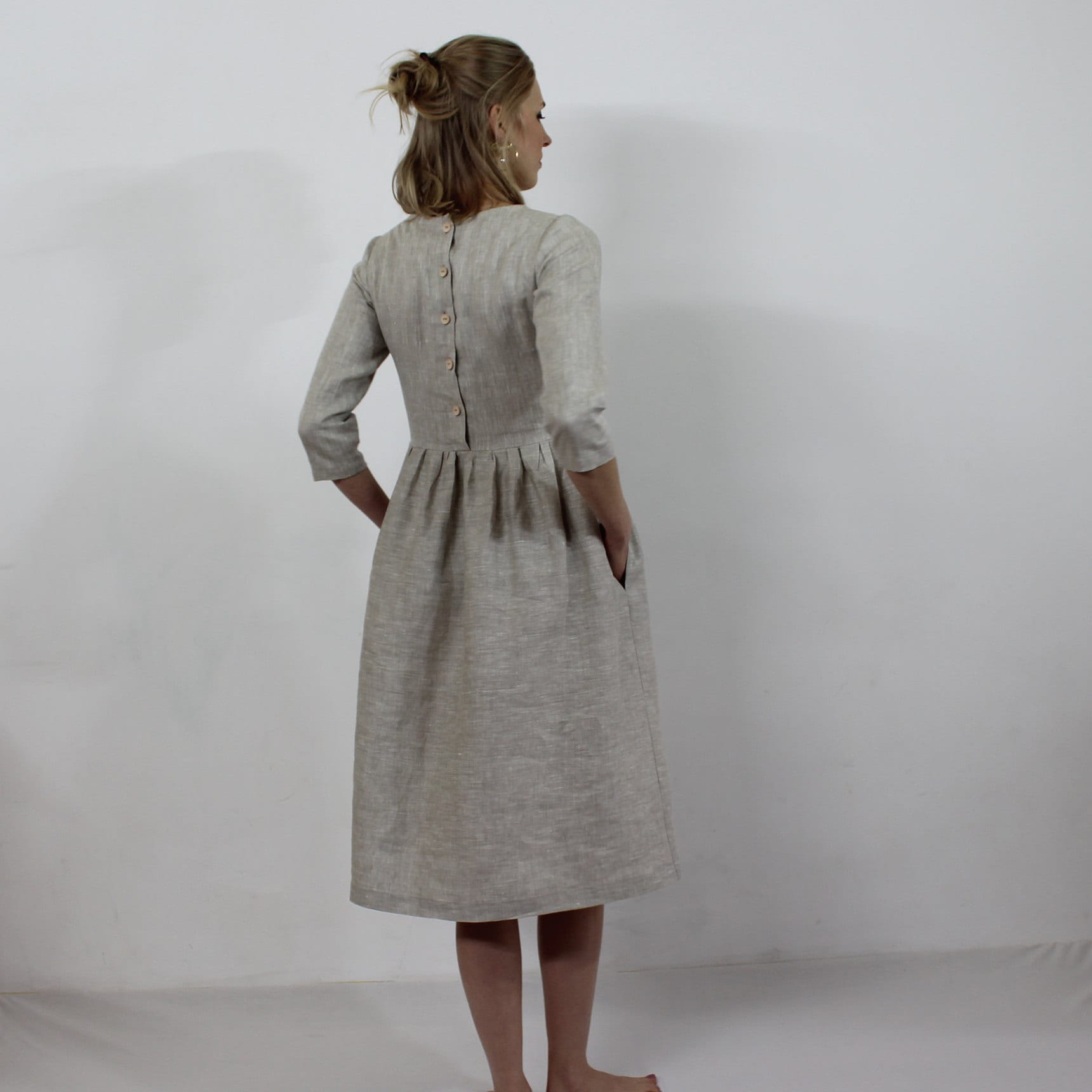 Auf Bestellung Reines Leinenkleid Für Frauen/Leinen Sommerkleid Lässiges Kleid von Korkoshi