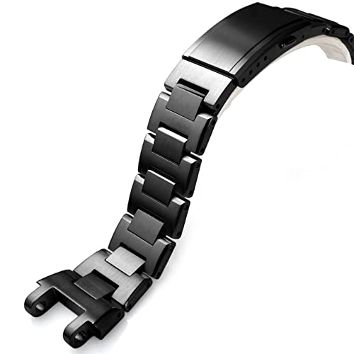 Korlexchi Uhrenarmband für Herren aus Metall Kompatibel mit Casio Für G-shock MTG-B1000 MTGB1000 Uhr Armbänder aus 316 Edelstahl (schwarz) von Korlexchi