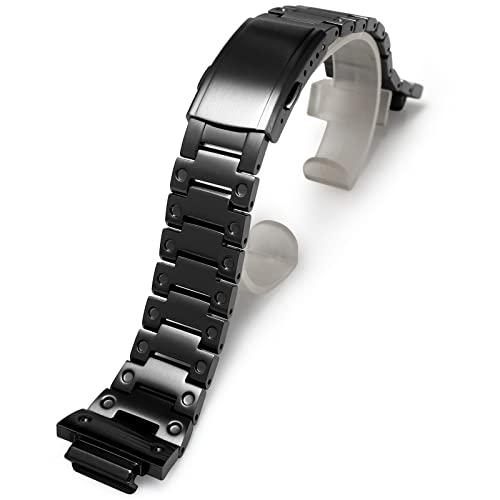 Korlexchi Armbänder aus Metall für Herren für GM2100 GM2100B-3A Kompatibel mit Casio für G-SHOCK, Uhrenarmband aus 316 Edelstahl mit Schnellspannfeder(GM-2100, Schwarz) von Korlexchi