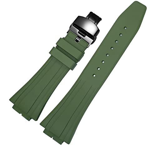 MOD Kit Kompatibles Fluorkautschuk-Armband Modifiziertes Gummi-Armband Für Casio Für G-shock Herren GM2100 GM-2100B Uhrenzubehör Mit Werkzeug (Grünes Armband+ Schwarze Schnalle) von Korlexchi