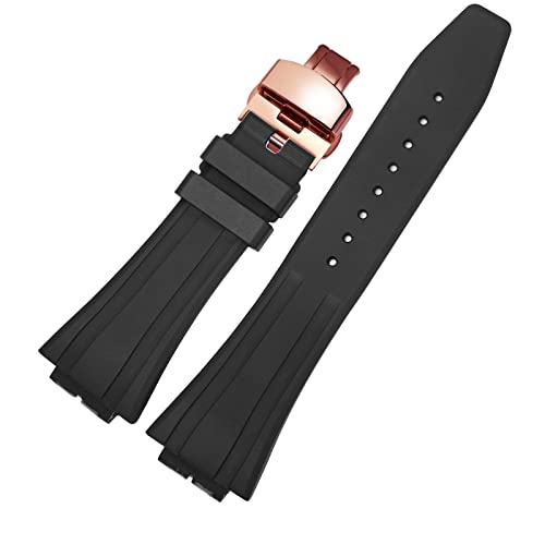 MOD Kit Kompatibles Fluorkautschuk-Armband Modifiziertes Gummi-Armband Für Casio Für G-shock Herren GM2100 GM-2100B Uhrenzubehör Mit Werkzeug (Schwarzes Armband + Rosenschnalle) von Korlexchi