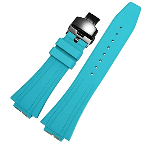 MOD Kit Kompatibles Fluorkautschuk-Armband Modifiziertes Gummi-Armband Für Casio Für G-shock Herren GM2100 GM-2100B Uhrenzubehör Mit Werkzeug (TF blaues Uhrenarmband mit schwarzer Schnalle) von Korlexchi