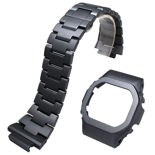 Korlexchi Uhrenarmband und Uhrengehäuse für Herren aus Leichte Aluminiumlegierung für Casio für G-shock DW-5600 GW-B5600 GB/GWX-5600 GW/DW-5000 DW-5025 5030 5035 Armbänder und Uhr Hülle aus Metall von Korlexchi