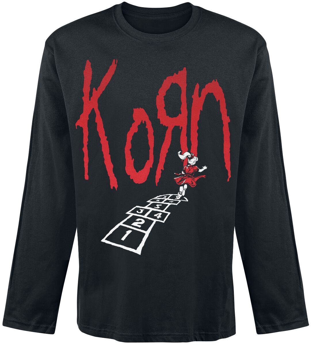 Korn Hopscotch Tracklist Langarmshirt schwarz in XL von Korn