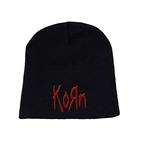 Korn Mütze Beanie Cap Classic Band Logo offiziell Nue Schwarz One Size von Korn