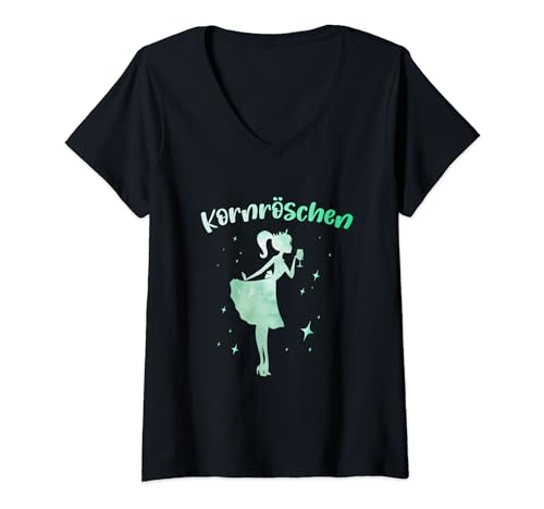 Damen Lustiges Kornröschen Prinzessin Korn Schnaps Party T-Shirt mit V-Ausschnitt Damen Lustiges Kornröschen Prinzessin Korn Schnaps Party T-Shirt mit V-Ausschnitt von Kornröschen Prinzessin Korn Schnaps Party