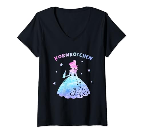 Damen Lustiges T-Shirt Kornröschen Prinzessin Korn Schnaps Party T-Shirt mit V-Ausschnitt Damen Lustiges T-Shirt Kornröschen Prinzessin Korn Schnaps Party T-Shirt mit V-Ausschnitt von Kornröschen Prinzessin Korn Schnaps Party