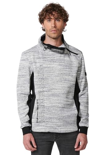 Koroshi Langarm-Sweatshirt mit Stehkragen für Herren in Grau, Hellgrau VIG., grau, M von Koroshi