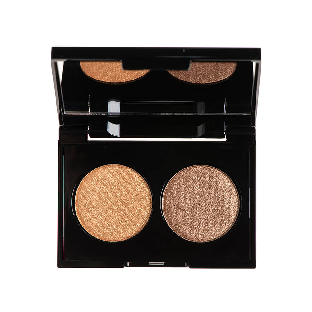 KORRES Augen Black Volcanic Minerals Velvet Dual Eyeshadow Palette 3 g Golden Amber von Korres