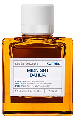 KORRES MIDNIGHT DAHLIA Eau de Toilette für Damen, orientalisch, floraler Duft mit Zedernholz & Pfingstrosen Noten, vegan, 50ml von KORRES