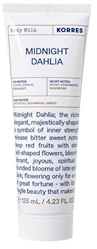 KORRES MIDNIGHT DAHLIA feuchtigkeitsspendende Bodymilk für Damen mit floralem Duft, dermatologisch getestet & vegan, 125 ml von KORRES
