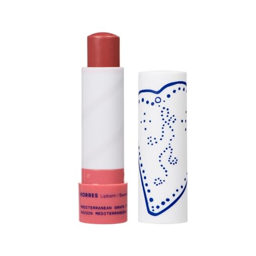 KORRES pflegender Lip Balm Mediterranean Grape, getönt neutral purple, Lippenpflege mit Johanniskrautöl, vegan & dermatologisch getestet, 4,5 g von KORRES