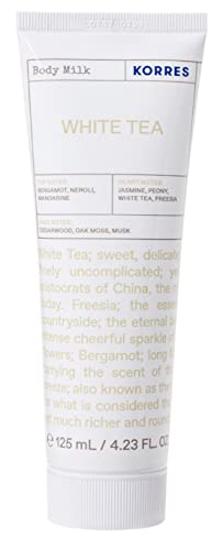 KORRES WHITE TEA feuchtigkeitsspendende Bodymilk für Damen mit floralem Duft, dermatologisch getestet & vegan, 125 ml von KORRES